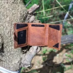 Zomidar Super Slim Snap Button Bi-Fold Antique Leather Wallet (The Cosmic)