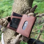 Zomidar Super Slim Snap Button Bi-Fold Antique Leather Wallet (The Cosmic)