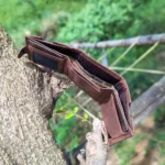 Zomidar Super Slim Snap Button Bi-Fold Antique Leather Wallet (The Cosmic)