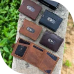 Zomidar Super Slim Snap Button Bi-Fold Antique Leather Wallet (The Cosmic)