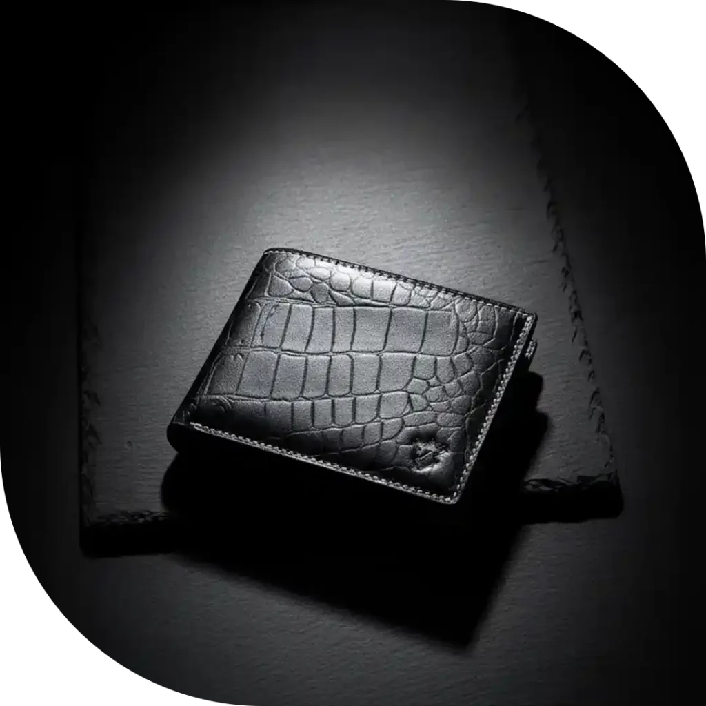 Elegant Slim Crocodile Pattern BiFold 100% Leather Wallet