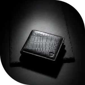 Elegant Slim Crocodile Pattern BiFold 100% Leather Wallet
