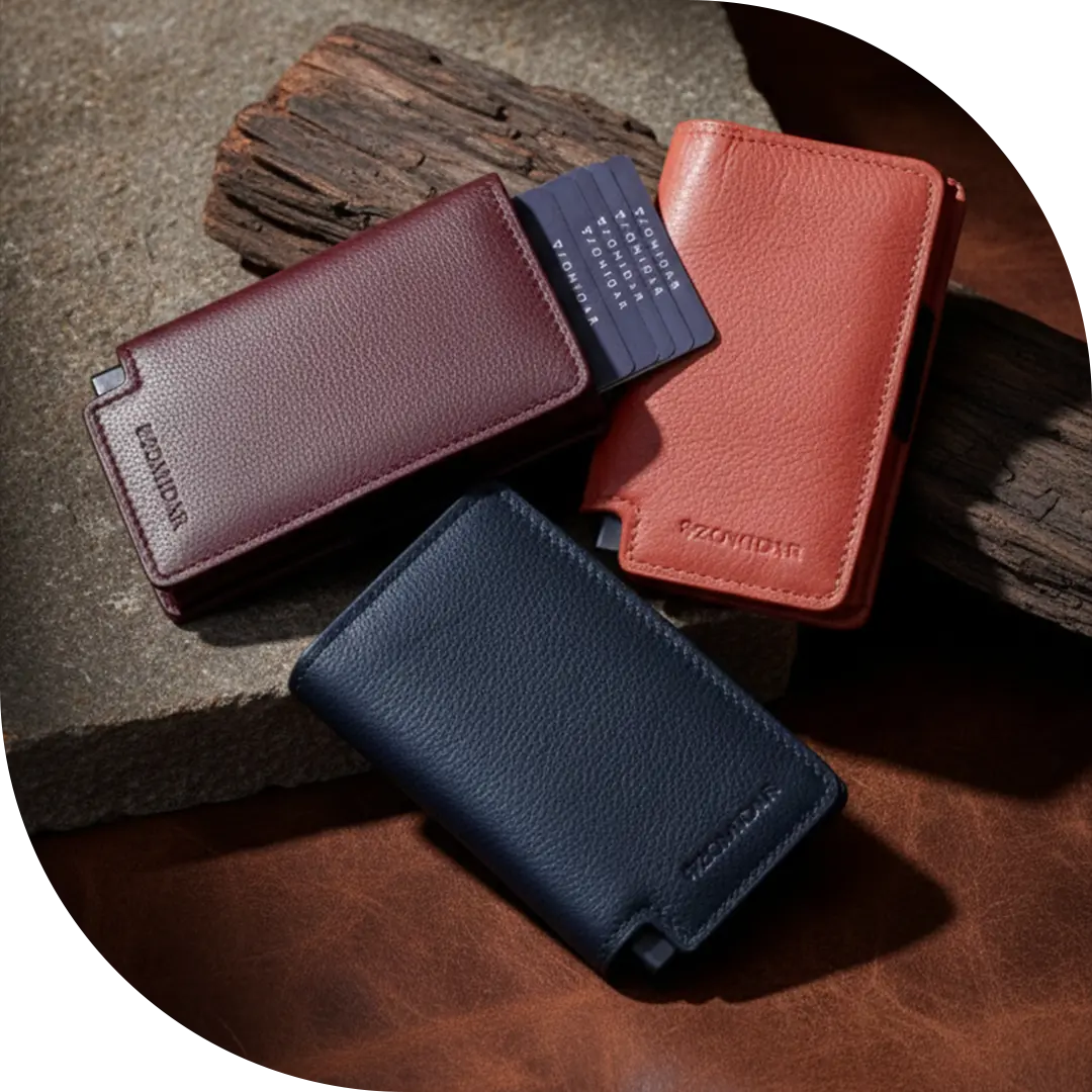 Ultra-Slim Leather Card Holder with Money Clip - The Rapid