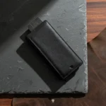Zomidar Alpha Black leather long wallet with pop up card holder
